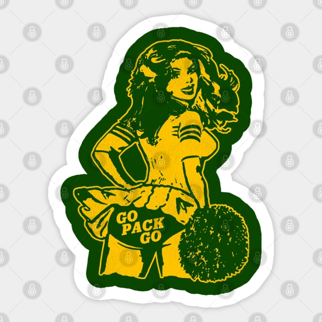 Green Bay Cheerleader Sticker by darklordpug